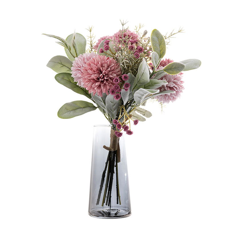 CF01063 Artificial Dandelion Dahlia Gypsophila Bouquet New Design Decorative Flowers and Plants