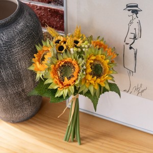 GF13396 ການຕົບແຕ່ງເຮືອນ Sunflower Bouquet ການຈັດແຈງທີ່ສວຍງາມດອກໄມ້ທຽມ