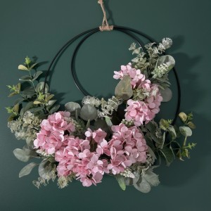 CF01034 Hortensia Artificial Dobre Coroa de Fondo de Pared de Flores de Novo Deseño Decoración Festiva