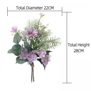 CF01117 Umělá kytice z chryzantémy Hydrangea Nový design Zahradní svatební dekorace