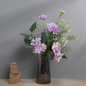 CF01117 ሰው ሰራሽ Chrysanthemum Hydrangea Bouquet አዲስ ዲዛይን የአትክልት የሰርግ ማስጌጥ