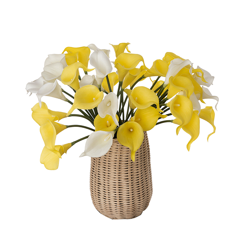 MW01501 Real Touch PU Calla Lily Steli Composizioni di fiori artificiali Bouquet da sposa