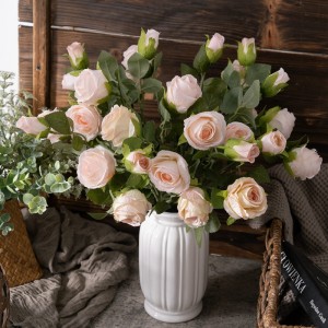 MW66009 Umetna svilena roža, pomlad, 2 glavi, 1 popek, veja vrtnice za poročno zabavo, dekoracija doma v pisarni