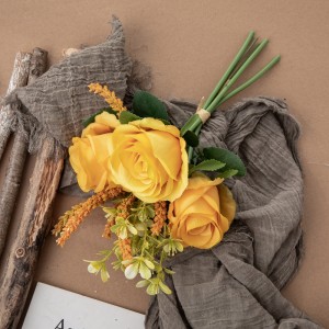 DY1-4550 Букет со вештачко цвеќе роза Популарен градинарски свадбен украс