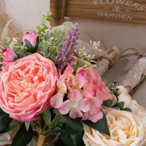 MW55749 Kënschtlech Blummen Bouquet Rose realistesch Garden Hochzäit Dekoratioun