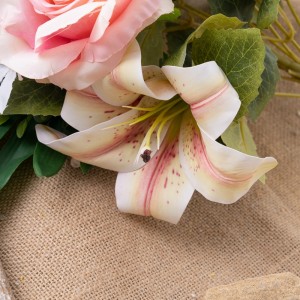 CL81502 Bouquet de fleurs artificielles Lily, décoration de jardin et de mariage, offre spéciale