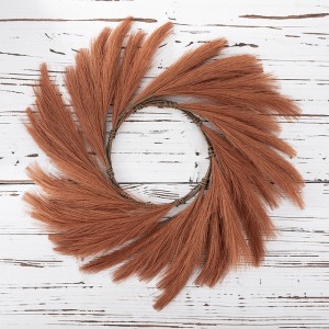 MW61214 Obere Nhazi Ọhụrụ Artificial Fabric Pampas Grass Wreath for Flower Wall Backdrop