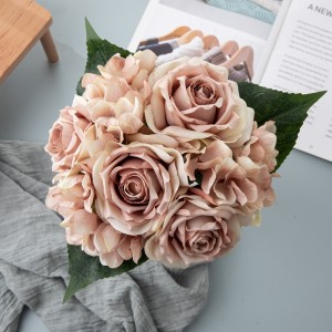CL04514 Mākslīgo ziedu pušķis, rožu karsts, pārdodot kāzu centrus