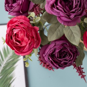 DY1-4539 Bouquet flè atifisyèl Rose Segondè kalite maryaj Centerpieces