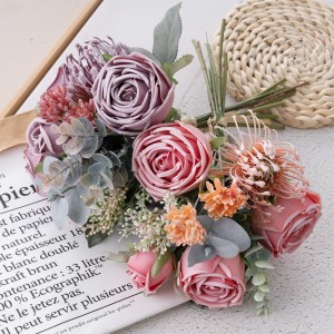 DY1-6623 Букет од вештачко цвеќе роза Евтини свадбени централни парчиња