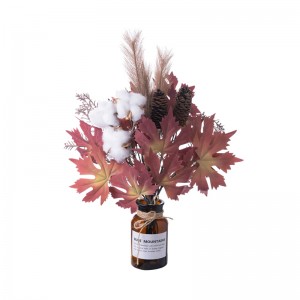 CF01199 කෘතිම Maple Leaf Pampas Cotton Bouquet Hot Selling විසිතුරු මල් සහ පැල