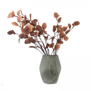 MW26642 Artificial Silk Eucalyptus Leaves Decorative Plants Green And Brown Color Leaves Stem
