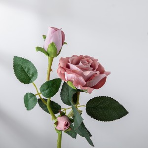 MW03335 Umělé květiny Dekorace na svatební hostinu Dlouhý stonek konzervovaná růže ve spreji s poupatem