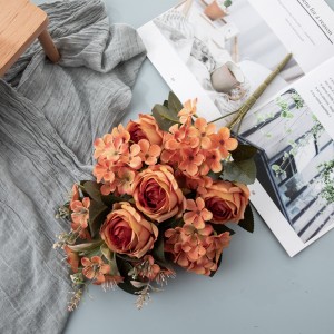 CL04507 mākslīgo ziedu pušķis, rožu karsti pārdod dārza kāzu dekoru