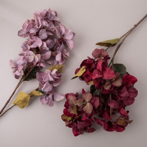 MW24905 fleur artificielle triangulaire prune vente chaude décoration de mariage