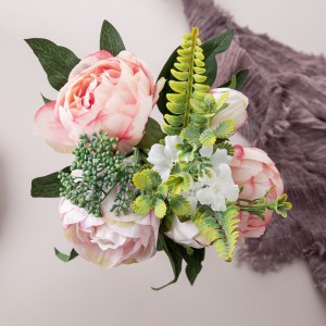 DY1-3296 Bouquet di fiori artificiali Peonia Decorazione di matrimoniu populari in u giardinu