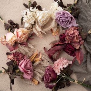 DY1-4371 Dirbtinių gėlių puokštė rožių gamykloje tiesioginis vestuvių prekių pardavimas
