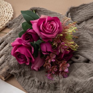 DY1-4563 Ramo de flores artificiales Rosa Flor decorativa de novo deseño
