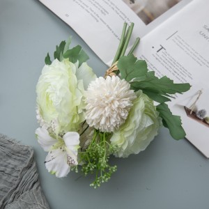 DY1-3281 Umelá kvetinová kytica Ranunculus Hot predajná svadobná dekorácia
