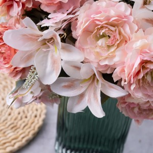 CL10503 कृत्रिम फूलों का गुलदस्ता कैमेलिया उच्च गुणवत्ता वाली शादी की सजावट