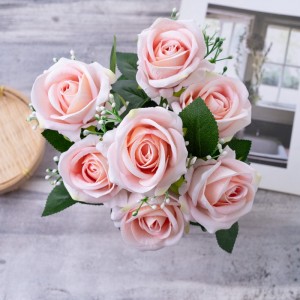 CL86502 Bouquet di fiori artificiali Rosa Vendita diretta in fabbrica Fiori di seta