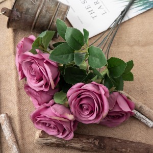 MW07501 Bouquet flè atifisyèl Rose Popilè kado Jou Valentine a