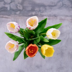MW08518 Tulipani tal-Fjura Artifiċjali Fjuri u Pjanti Dekorattivi Realistiċi