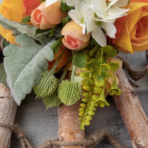 DY1-3225 Bouquet di fiori artificiali Rosa Decorazione di nozze realistica