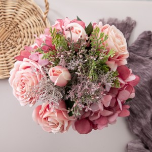 DY1-4048 Bouquet flè atifisyèl Rose an gwo dekoratif flè