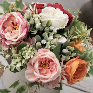 MW55704 Ramo de flores artificiales Rosa Venta caliente decoración de boda de jardín