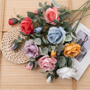MW55739 Вештачко цвеќе роза Жешка продажба на украсно цвеќе