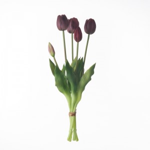MW18507 Ramo de tulipanes artificiales de cinco cabezas de tacto Real longitud 40cm nuevo diseño decoración de fiesta