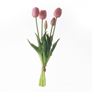 MW18507 Umjetni pravi dodir petoglavi buket tulipana dužina 40 cm Novi dizajn Dekoracija za zabavu