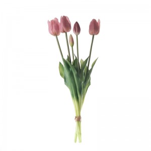 MW18508 Штучний п'ятиголовий пучок тюльпанів Справжня сенсорна довжина 45 см Декоративна квітка з гарячим продажем
