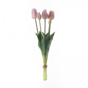 MW18508 mākslīgais piecgalvu tulpju ķekars īsta pieskāriena garums 45cm karsti pārdod dekoratīvu ziedu