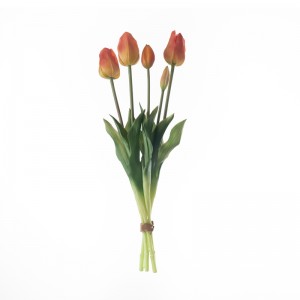 MW18508 Buatan Lima Kepala Tulip Bunch Sentuhan Nyata Panjang 45cm Hot Jual Bunga Dekoratif