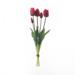 MW18508 Искусственный пятиголовый букет тюльпанов Real Touch Длина 45 см Лидер продаж Декоративный цветок