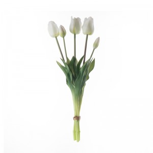 MW18508 mākslīgais piecgalvu tulpju ķekars īsta pieskāriena garums 45cm karsti pārdod dekoratīvu ziedu