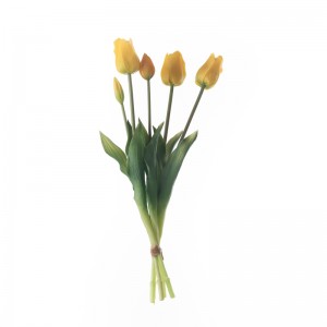 MW18508 atifisyèl senk-tèt Tulip pakèt reyèl touche longè 45cm cho vann flè dekoratif