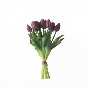 MW18509 Kunstig syv-hovedet ægte tulipanbuket Kort stilk længde 30 cm Hot sælgende dekorativ blomst