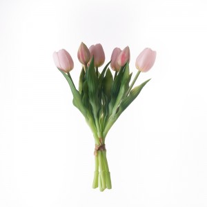 MW18509 Umělá sedmihlavá kytice tulipánů na dotek, krátká délka stonku 30 cm, dekorativní květina