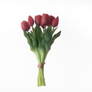 MW18509 Τεχνητό Επτακέφαλο Μπουκέτο Τουλίπας Πραγματικής αφής Κοντό Μήκος Στελέχους 30 εκ. Διακοσμητικό λουλούδι Hot Selling