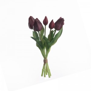 MW18510 Ramo de tulipanes artificiales de cinco cabezas con tacto Real, nuevo diseño, decoración de boda y jardín