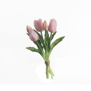 MW18510 Buket Tulip Berkepala Lima Buatan Sentuhan Nyata Desain Baru Dekorasi Pernikahan Taman