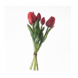 MW18510 Artificial Real Touch Kytica päťhlavých tulipánov Nový dizajn Záhradná svadobná výzdoba