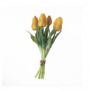 MW18510 Ramo de tulipáns de cinco cabezas con toque real artificial Novo deseño para decoración de vodas de xardín