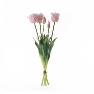 MW18511 ช่อดอกไม้ทิวลิปเปิดห้าหัวประดิษฐ์ ดอกไม้และพืชตกแต่งคุณภาพสูง