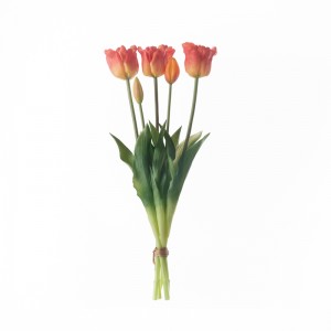 MW18511 कृत्रिम पांच सिरों वाला खुला ट्यूलिप गुलदस्ता उच्च गुणवत्ता वाले सजावटी फूल और पौधे