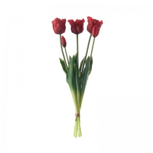 MW18511 Umělá pětihlavá otevřená kytice tulipánů Vysoce kvalitní dekorativní květiny a rostliny