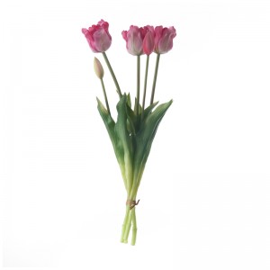 MW18511 ช่อดอกไม้ทิวลิปเปิดห้าหัวประดิษฐ์ ดอกไม้และพืชตกแต่งคุณภาพสูง
